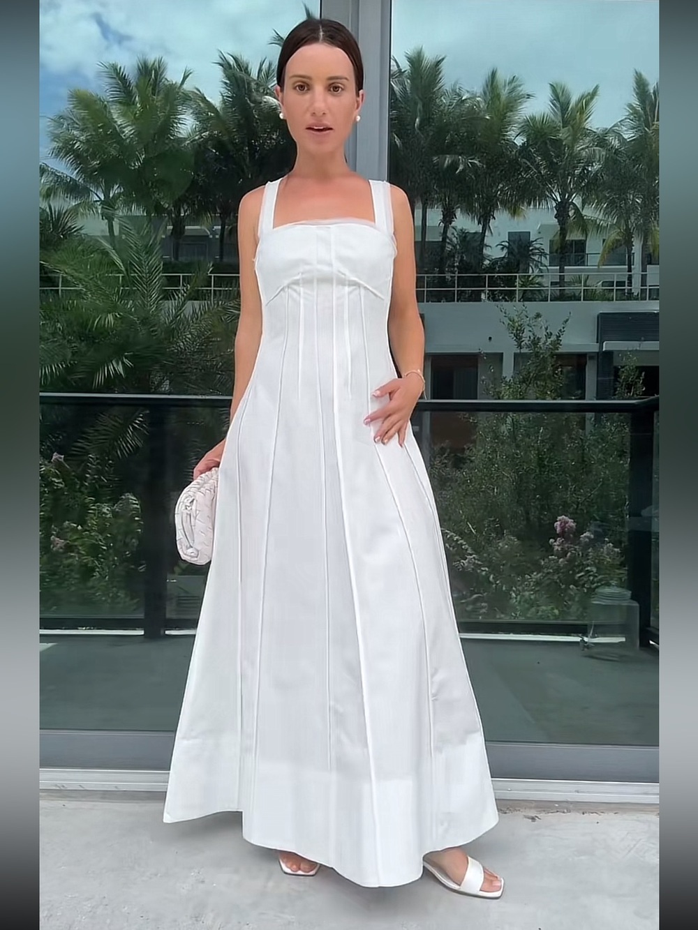 ZARA White Trim Detail Poplin Maxi Dress - Picture 16 of 16